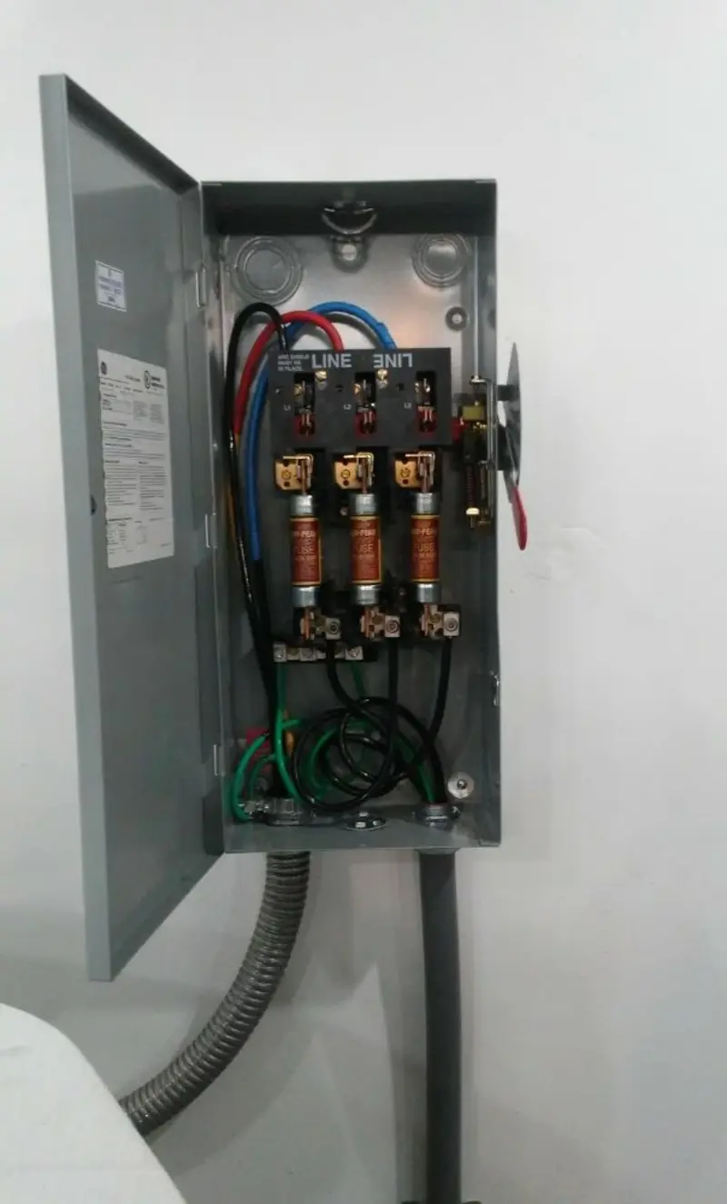 Three-phase disconnect switch installed for Electrical Wiring & Rewiring in Maurice