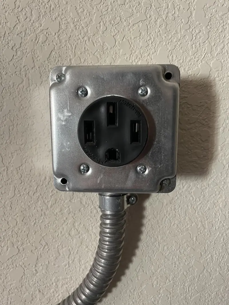 NEMA 14-50 outlet installed for Electrical Panel Upgrade in Maurice